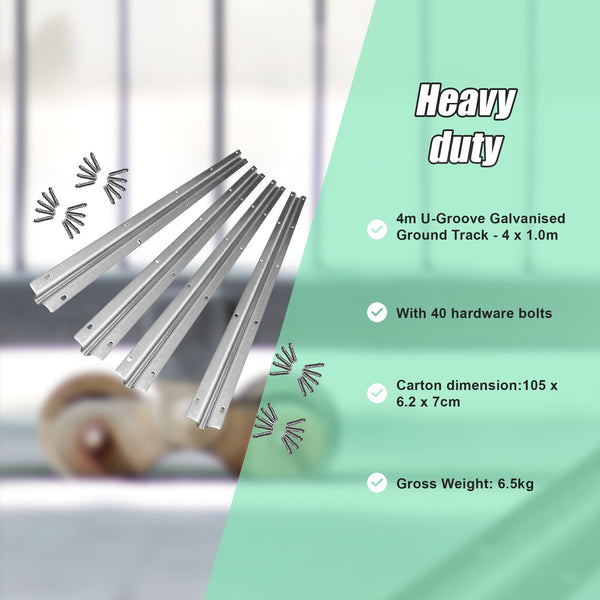 Sliding Gate Hardware Accessories Kit 4M Track Sliding Door Hardware