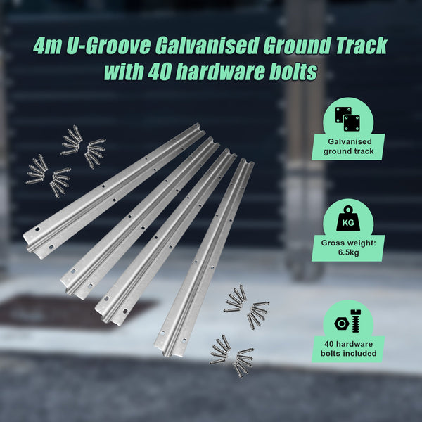 Sliding Gate Hardware Accessories Kit 4M Track Sliding Door Hardware