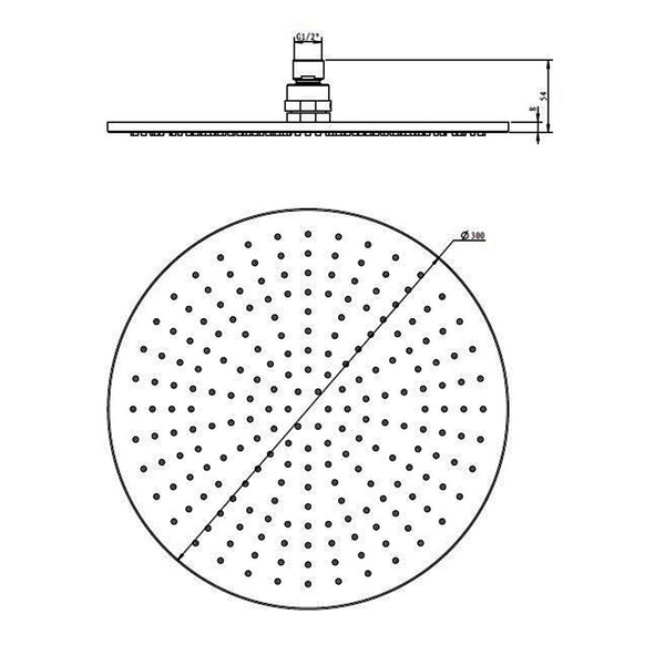 300Mm Brass Shower Head Round Chrome Showerhead Shower Heads & Combos