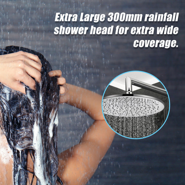 300Mm Brass Shower Head Round Chrome Showerhead Shower Heads & Combos