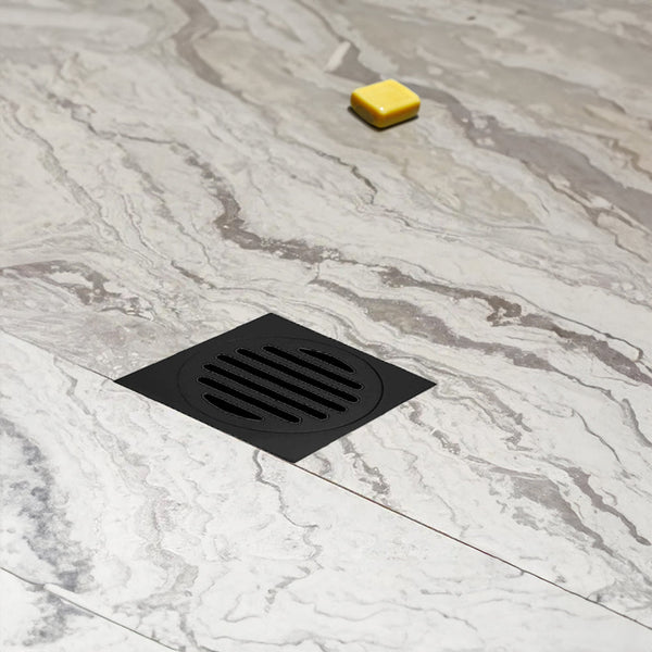 Square Black Floor Grate Drain 110 Mm Full Brass Construction Drain Grates