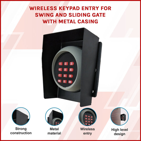 Wireless Keypad Entry For Swing And Sliding Gate With Metal Casing Garage Door Remotes