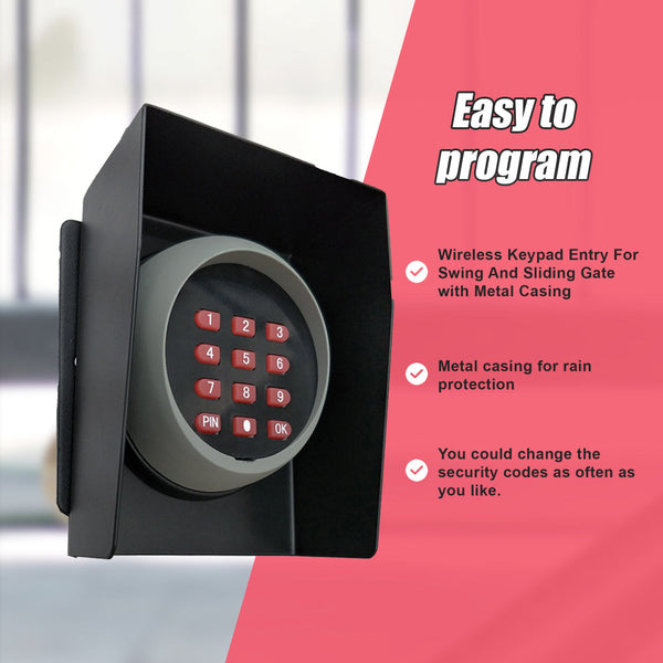 Wireless Keypad Entry For Swing And Sliding Gate With Metal Casing Garage Door Remotes
