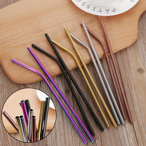 Colourful Reusable Stainless Steel Straws Straws & Stirrers
