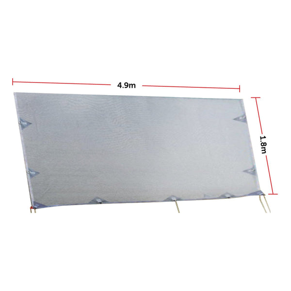 4.9M Privacy Screen Side Sunscreen Shade For 17' Roll Out Awning Caravan Covers