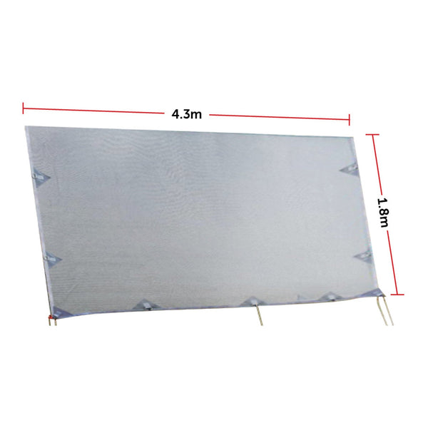 4.3M Privacy Screen Side Sunscreen Shade For 15' Roll Out Awning Awnings