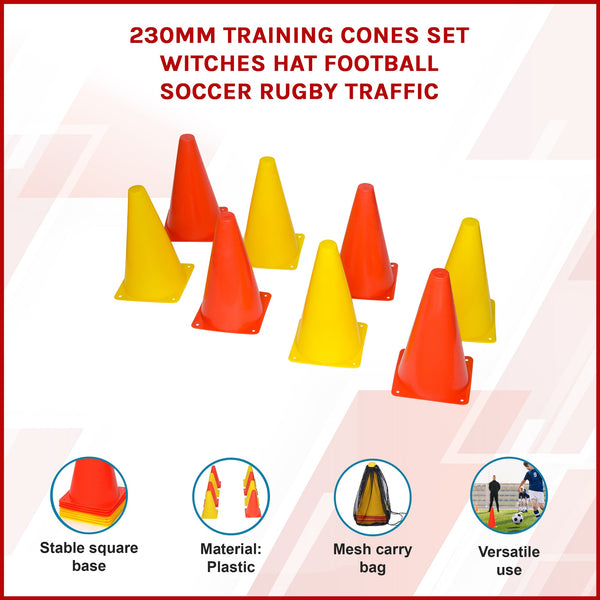 230Mm Training Cones Set Witches Hat Football Soccer Rugby Traffic Training Aids