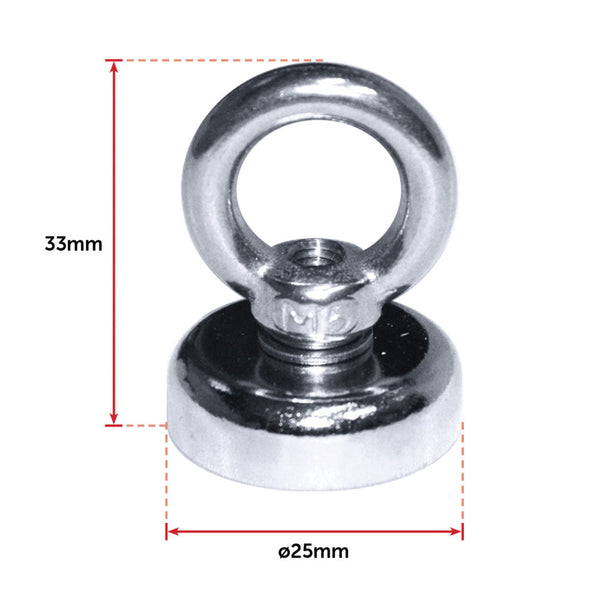 12Kg Salvage Strong Mag Net N52 Neodymium Eyebolt Circular Ring Lifting Magnets