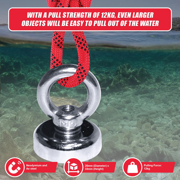 12Kg Salvage Strong Mag Net N52 Neodymium Eyebolt Circular Ring Lifting Magnets