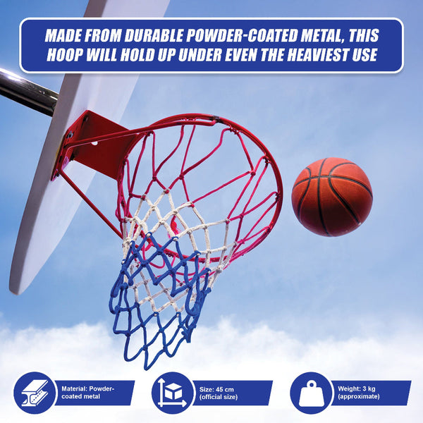 Pro Size Wall Mounted Basketball Hoop Ring Goal Net Rim Dunk Shooting Outdoor Basketballs