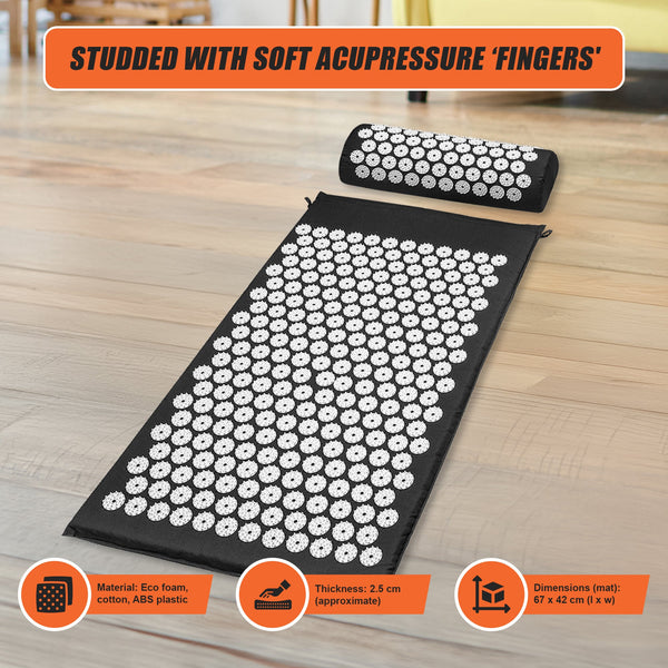 Massage Acupressure Yoga Mat With Pillow Sit Mats Cut Pain Stress Soreness Exercise Mats