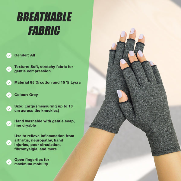 Arthritis Gloves Compression Joint Finger Hand Wrist Support Brace Large Orthotics Braces & Sleeves