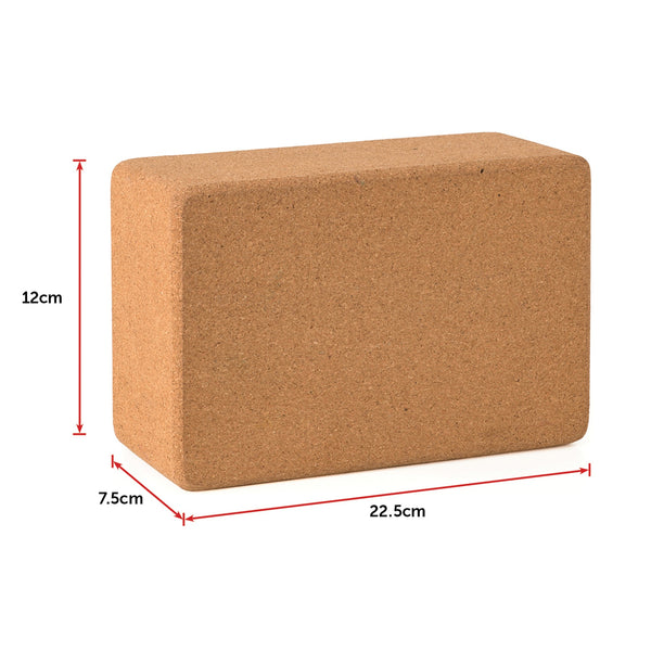 2 X Cork Yoga Block Organic Prop Accessory Exercise Brick Yoga Props