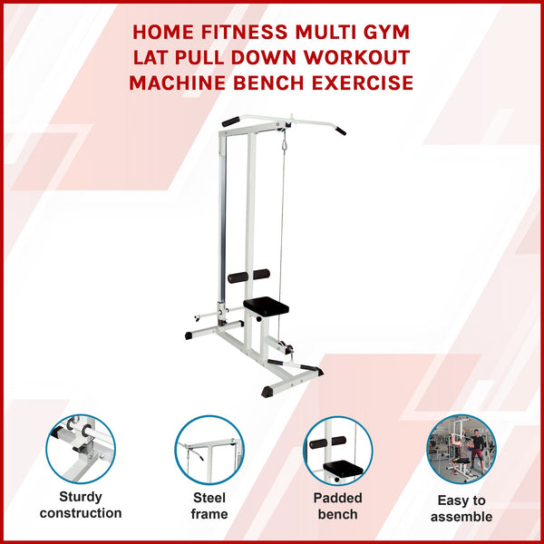 Home Fitness Multi Gym Lat Pull Down Workout Machine Bench Exercise Home Gyms