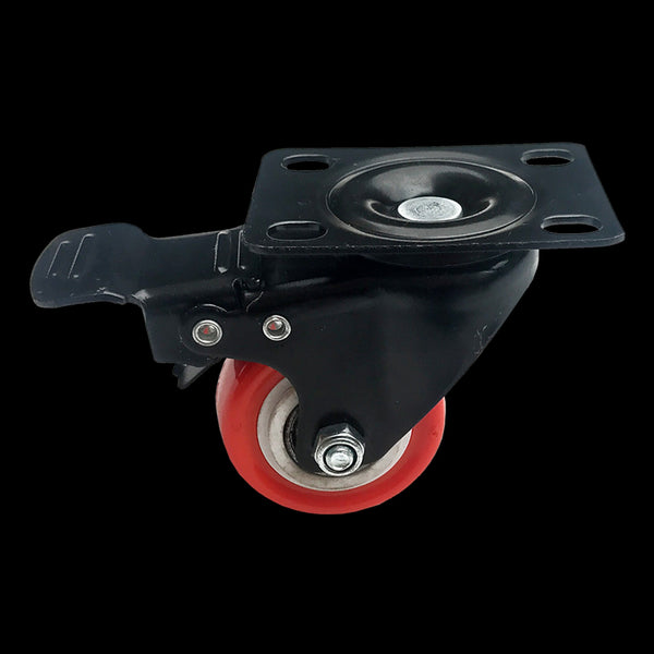 8 X 2" Polyurethane Swivel And 4 With Brake Castor Wheels