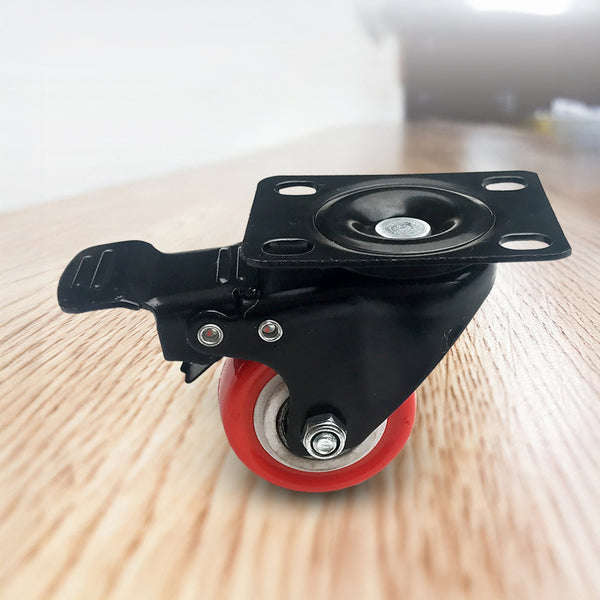 8 X 2" Polyurethane Swivel And 4 With Brake Castor Wheels