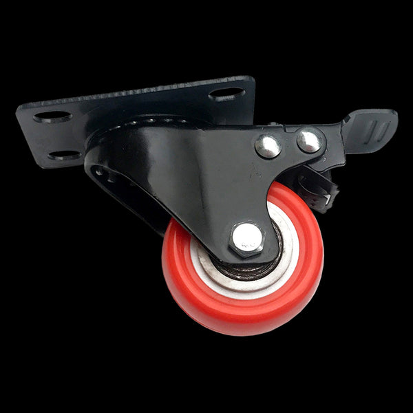 8 X 2" Polyurethane Swivel And 4 With Brake Castor Wheels