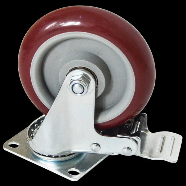 4 X 5" Heavy Duty 400Kg Swivel Trolley Furniture Caster All Brake Castor Wheels