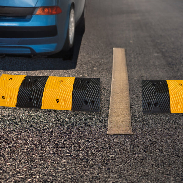 Pair Of 1M Long 60T Load Rubber Speed Bump Hump Modular Humps Road Other Safety Signs