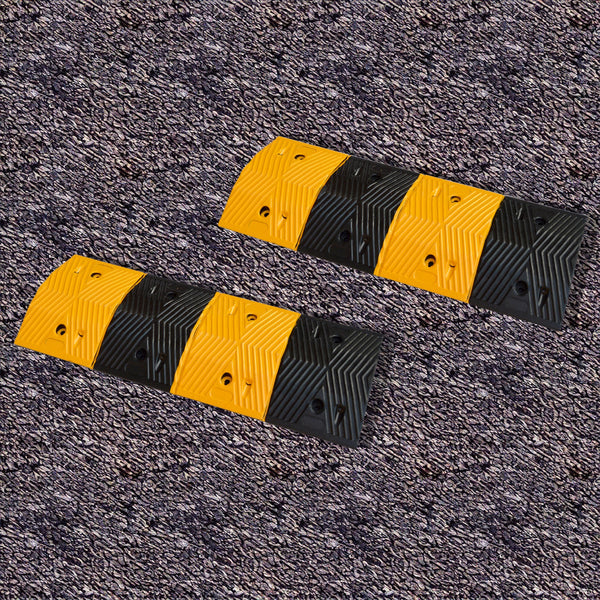 Pair Of 1M Long 60T Load Rubber Speed Bump Hump Modular Humps Road Other Safety Signs