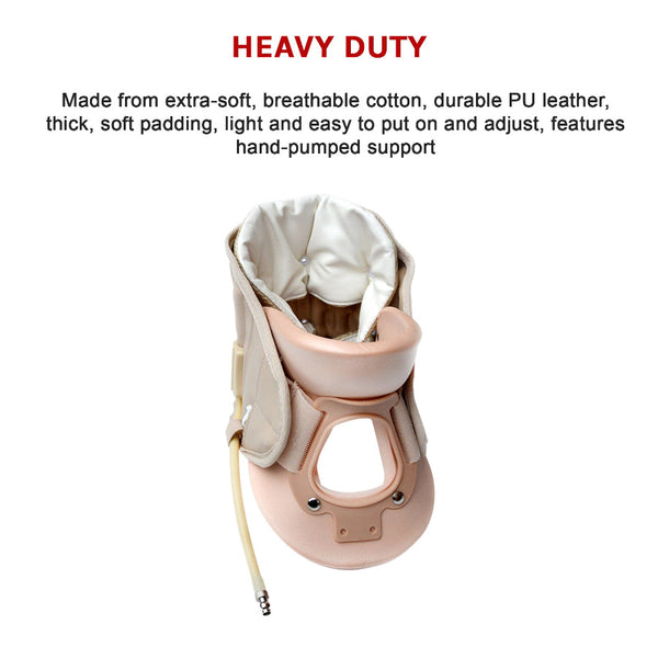 Neck Traction Air Decompression Support Brace Cervical Collar Hand Pump Beige Orthotics Braces & Sleeves