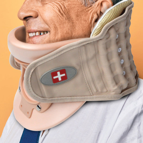 Neck Traction Air Decompression Support Brace Cervical Collar Hand Pump Beige Orthotics Braces & Sleeves