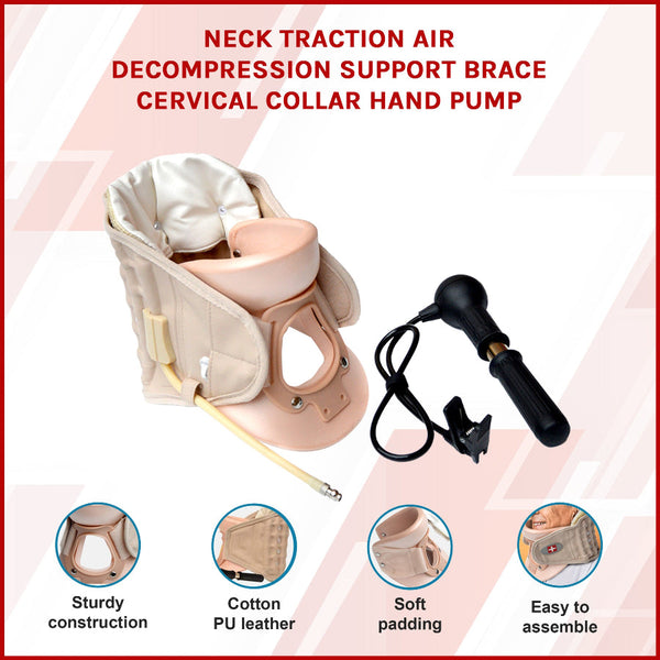 Neck Traction Air Decompression Support Brace Cervical Collar Hand Pump Beige Orthotics Braces & Sleeves
