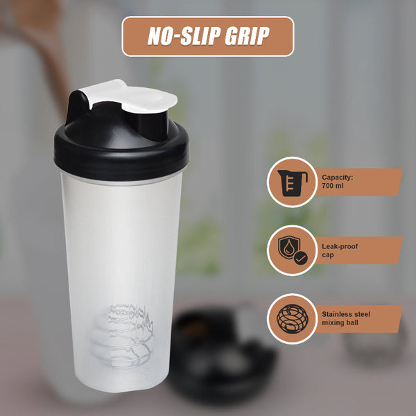 10X 700Ml Gym Protein Supplement Drink Blender Mixer Shaker Ball Bottle Other Bottles & Hydration