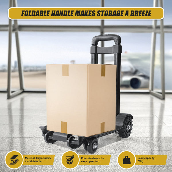 Cart Folding Dolly Push Truck Hand Collapsible Trolley Luggage 70Kg Workshop Dollies