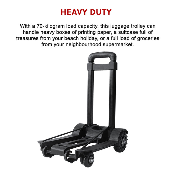 Cart Folding Dolly Push Truck Hand Collapsible Trolley Luggage 70Kg Workshop Dollies