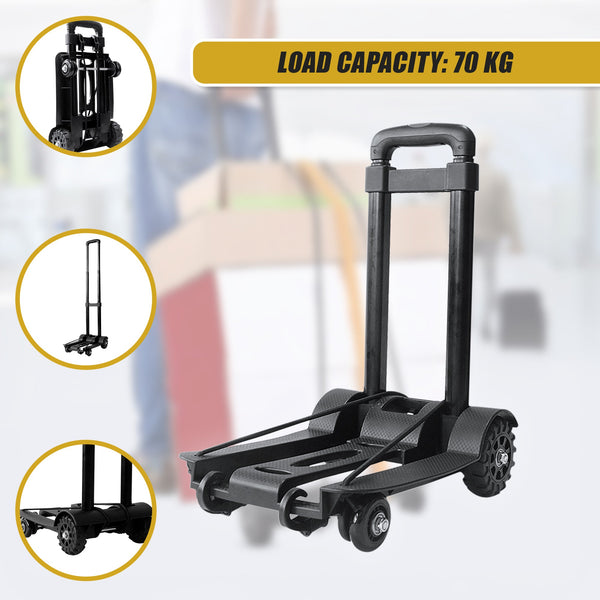 Cart Folding Dolly Push Truck Hand Collapsible Trolley Luggage 70Kg Workshop Dollies
