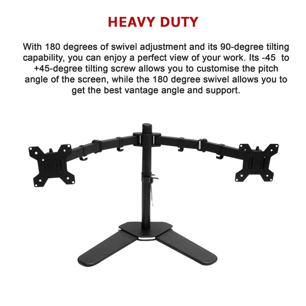 13" 27" Dual Screen Monitor Stand Tv Bracket Computer Display Desk Mount Holder Monitor Mounts & Stands