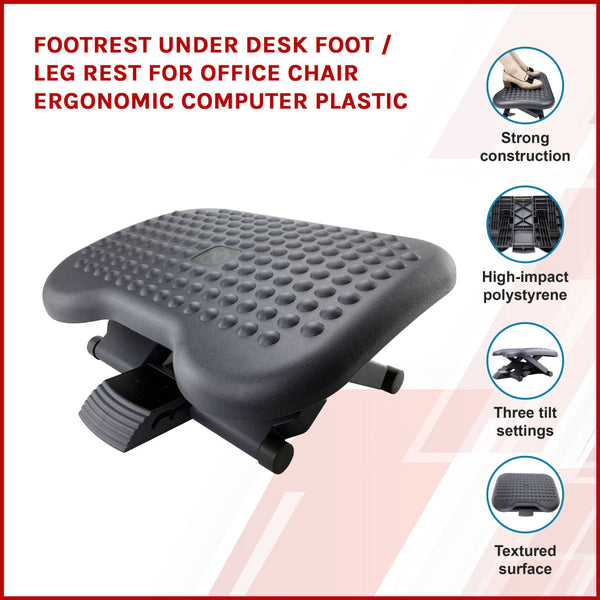 Footrest Under Desk / Leg Rest For Office Chair Ergonomic Computer Plastic Office Chairs