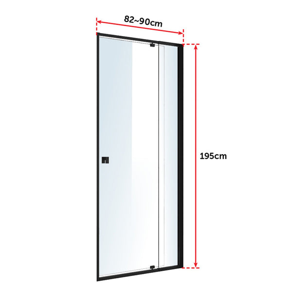 Semi Frameless Shower Screen (82~90) X 195Cm Australian Safety Glass Shower Enclosures