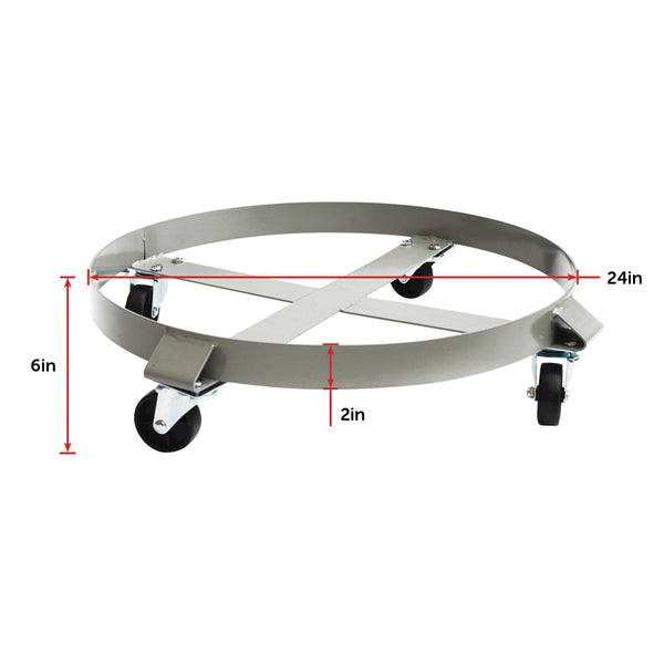 Drum Dolly 450Kg 55 Gallon W Swivel Casters Heavy Duty Steel Frame Non Tipping Workshop Dollies