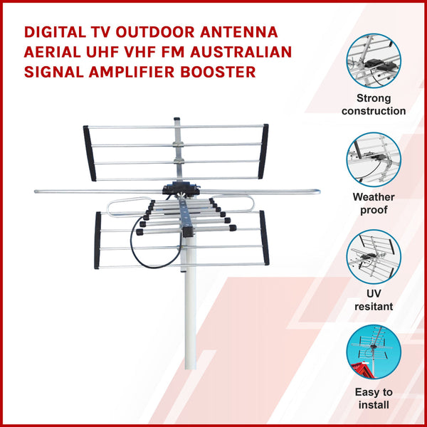 Digital Tv Outdoor Antenna Aerial Uhf Vhf Fm Australian Signal Booster Antennas