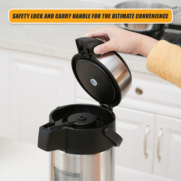 Air Pot For Tea Coffee 5L Pump Action Insulated Airpot Flask Drink Dispenser Teapots