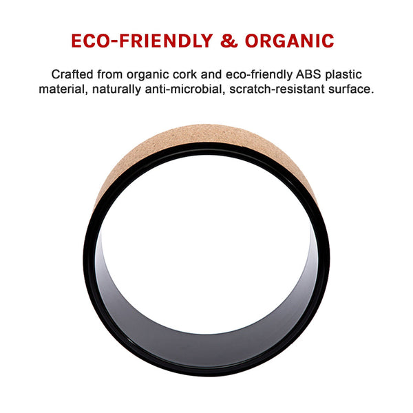 Yoga Pilates Wheel Cork Circle Prop Back Chest Hips Abdomen Stretch Roller Yoga Props