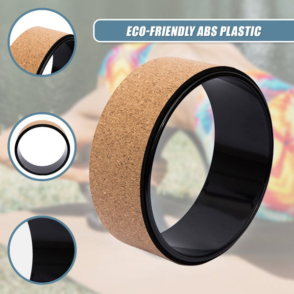 Yoga Pilates Wheel Cork Circle Prop Back Chest Hips Abdomen Stretch Roller Yoga Props