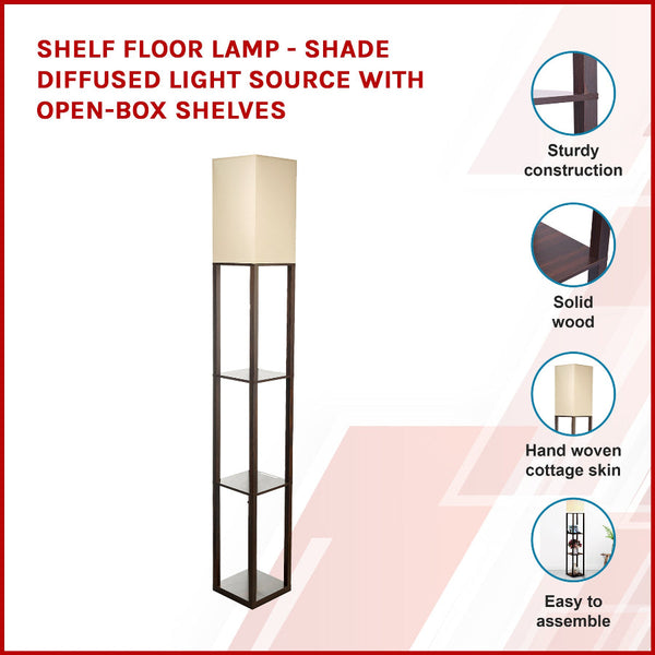 Shelf Floor Lamp Shade Diffused Light Source With Open Box Shelves Floor Lamps