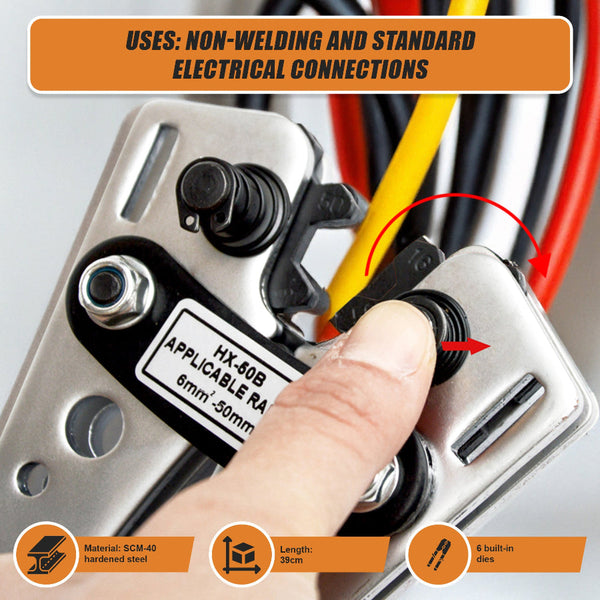 6 50 Mm2 Wire Crimper Cable Electric Tube Crimping Hand Tool Battery Lug Hand Crimpers & Strippers