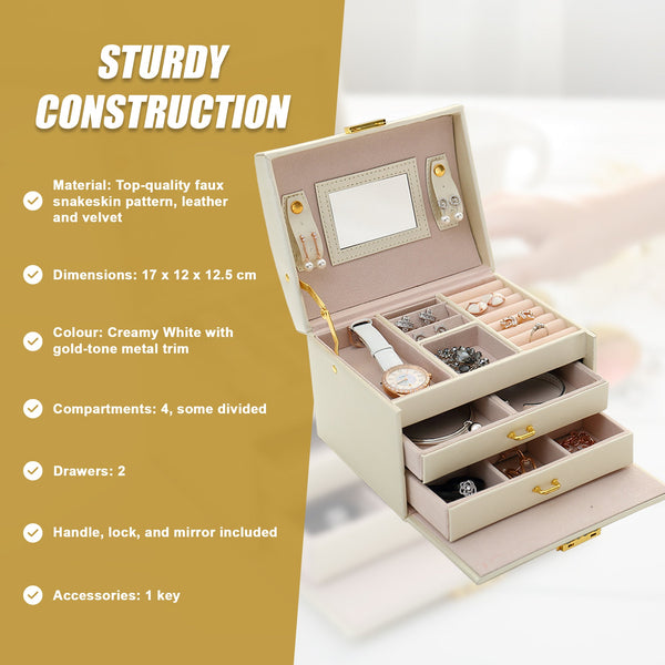 Veile Studios Jewellery Storage Box Girls Rings Necklaces Display Organiser Case Jewellery Boxes