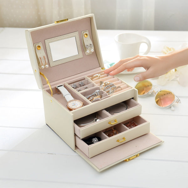 Veile Studios Jewellery Storage Box Girls Rings Necklaces Display Organiser Case Jewellery Boxes