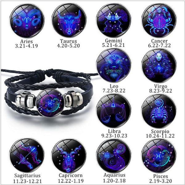Veile Studios Zodiac Constellation Braided Design Bracelet For Men Women And Kids Fashion Jewellery Bracelets