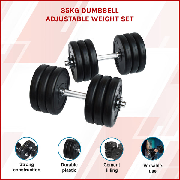 35Kg Dumbbell Adjustable Weight Set Dumbbells