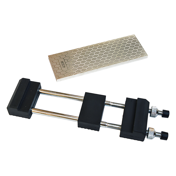 Double Sided Diamond Knife Sharpening Stone W/ Holder Sharpeners