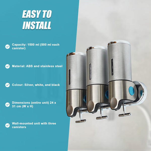 1500Ml Shower Liquid Soap Body Lotion Gel Shampoo Bathroom Dispenser Soap Dishes & Dispensers