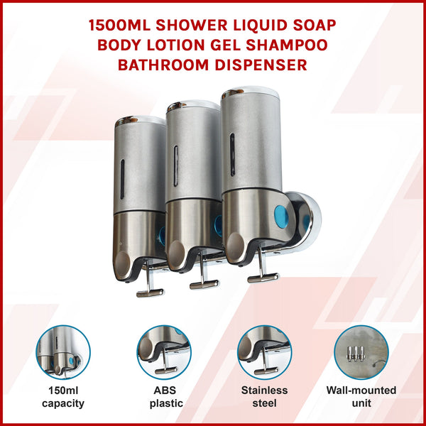1500Ml Shower Liquid Soap Body Lotion Gel Shampoo Bathroom Dispenser Soap Dishes & Dispensers