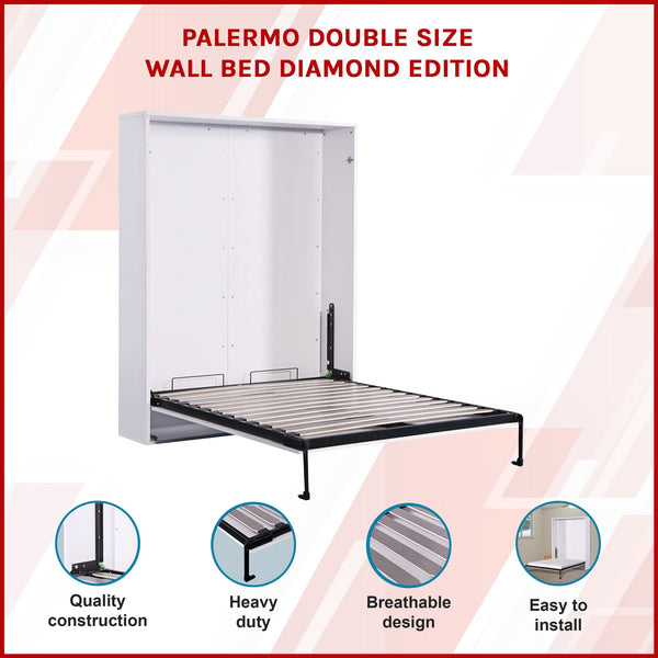 Palermo Double Size Wall Bed Diamond Edition Double Bed Frames