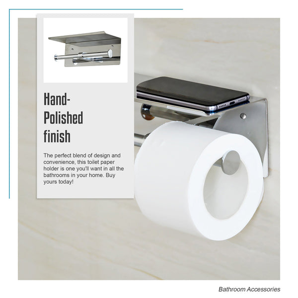 Stainless Steel Double Toilet Paper Holder Towel Roll Tissue Rack Storage Shelf Paper Towel Holders
